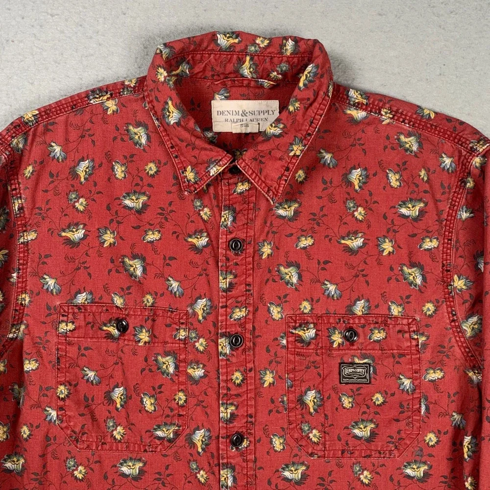 Denim & Supply Ralph Lauren Red Floral Button-Down Shirt